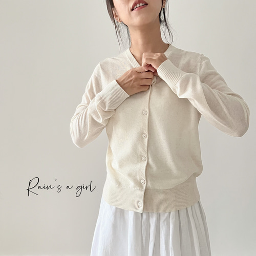 春夏カーディガン☆リネン混・冷感繊維】残りブラックのみ*2024