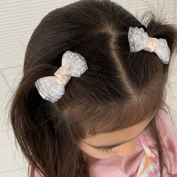 【2点セット】ベールのようなヘアクリップ 5枚目の画像