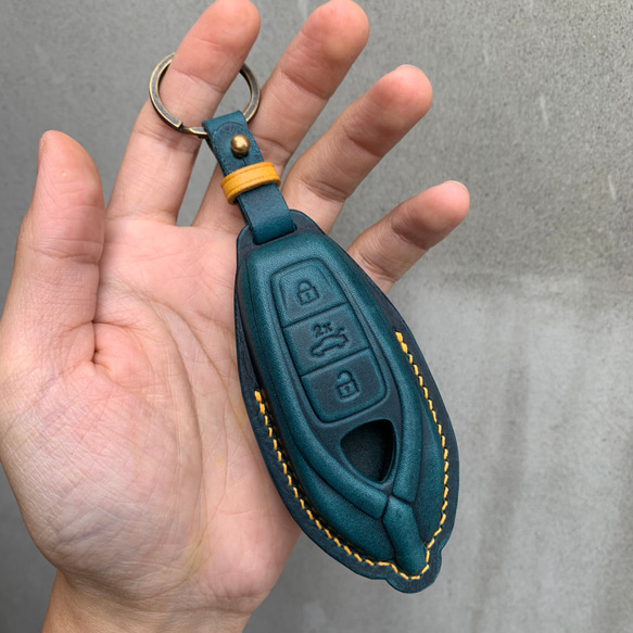 Lamborghini Wax leather レザーキースーツ キーケース 革製品 スマートキーケース 名入れ 第2張的照片