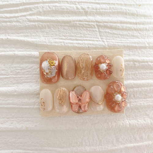 現品 サイズ変更不可 ネイルチップ ニュアンスネイル 成人式 卒業式 前  