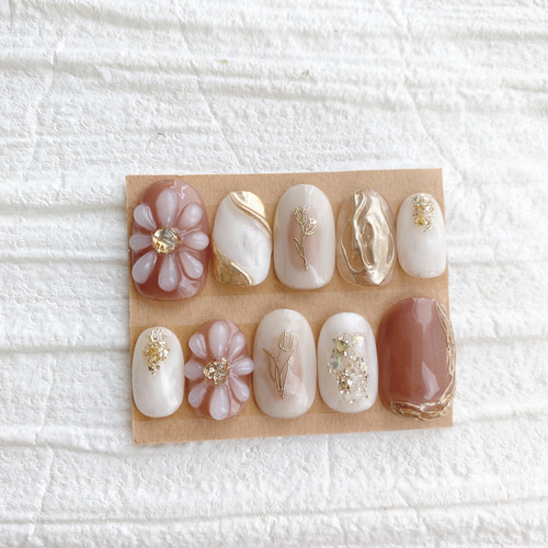 現品 サイズ変更不可 ネイルチップ ニュアンスネイル 成人式 卒業式 前  