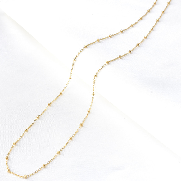 K18 45cmスキップドロップゴールドネックレス 18金 スライド 