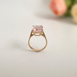 k18 上質　桜色　モルガナイト　5.03ct リング 9枚目の画像