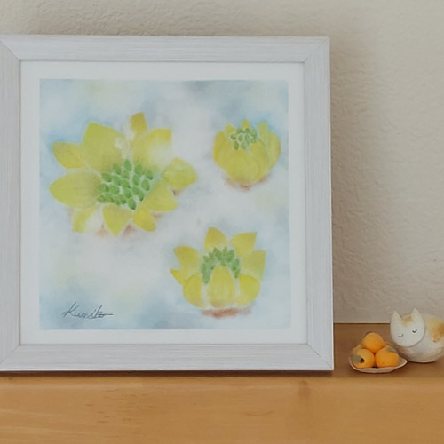 【原画】『木の人』（植物　パステル画） パステル原画》 額付き ミニアート「ふきのとう」 絵画 KUMIKO 通販