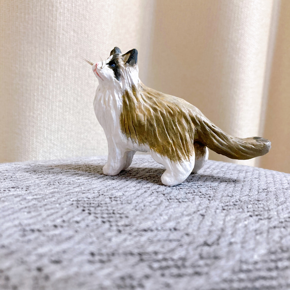 ラグドール　猫　フィギュア　置物　オブジェ　粘土 5枚目の画像