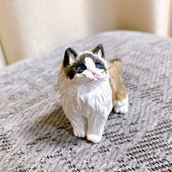 ラグドール　猫　フィギュア　置物　オブジェ　粘土 1枚目の画像
