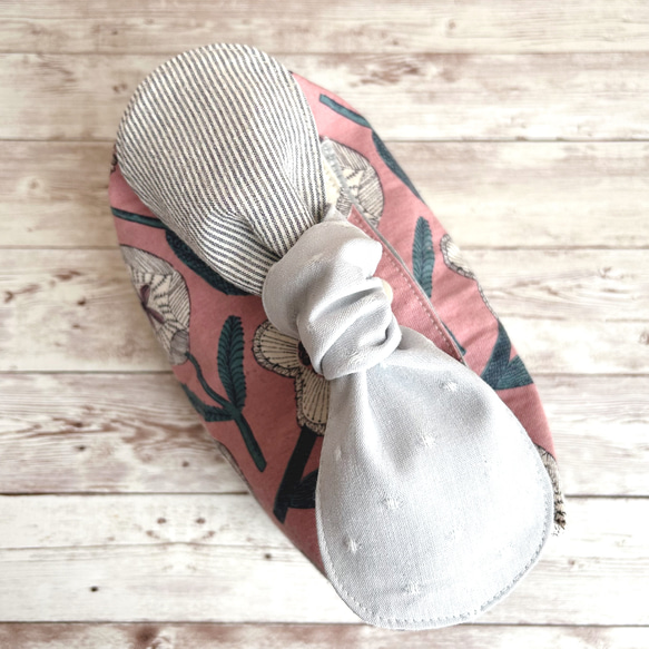 リボン結びのお弁当袋 ランチバッグ ＊ 北欧風フラワー ピンク 人気・おすすめ｜売れ筋商品・話題商品におすすめ 品質チェック済み 安心配送 本日出荷・最短翌日到着