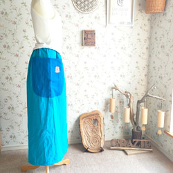 NEW HAKAMA WIDE PANTS～turquoise×blue～ヨガパンツに変更可 1枚目の画像