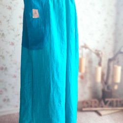 NEW HAKAMA WIDE PANTS～turquoise×blue～ヨガパンツに変更可 2枚目の画像