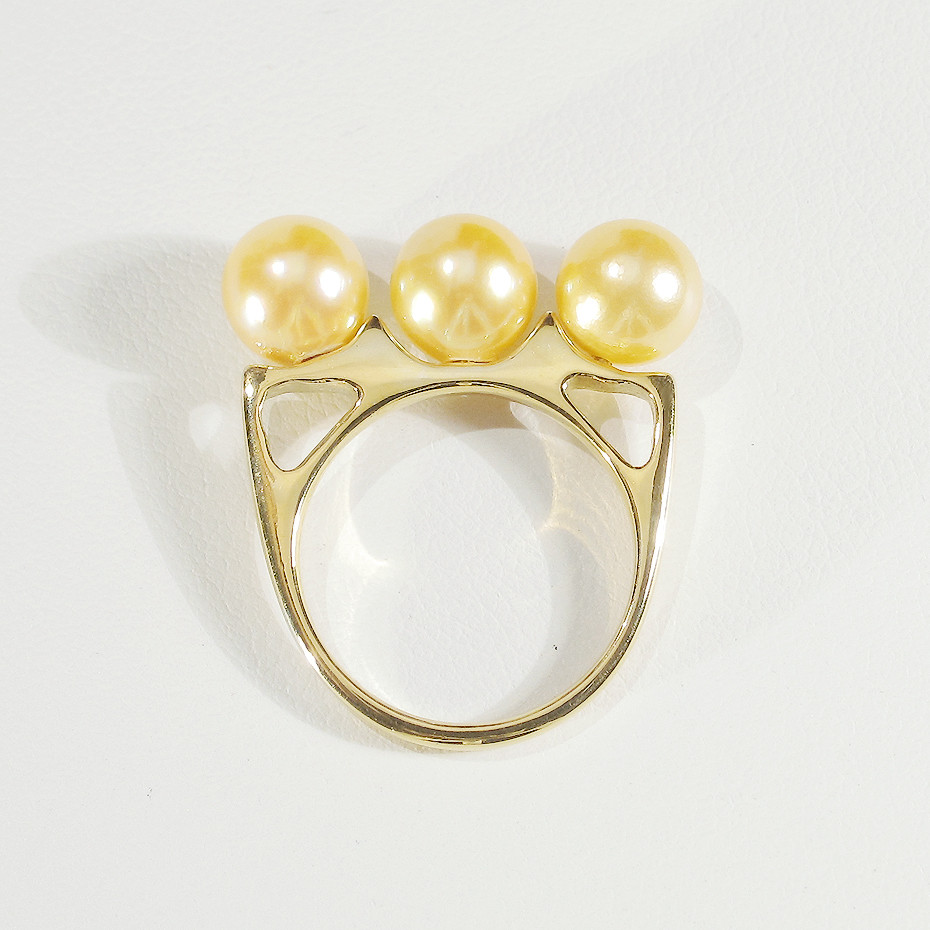 計7ct、7mmアコヤ真珠とSV925の指輪（リングサイズ：8号、サイズ変更無料、K18イエローゴールドメッキ、誕生石）
