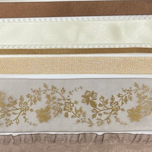 MOKUBA】木馬リボンセット 7種類×各1m 合計7m 青系／緑系／茶系