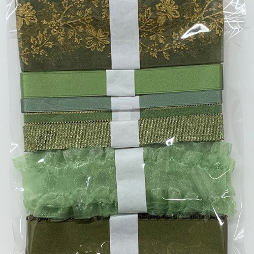 MOKUBA】木馬リボンセット 7種類×各1m 合計7m 青系／緑系／茶系