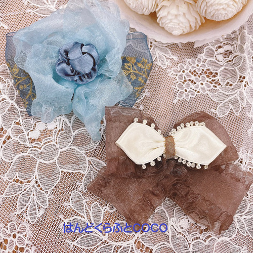 MOKUBA】木馬リボンセット 7種類×各1m 合計7m 青系／緑系／茶系