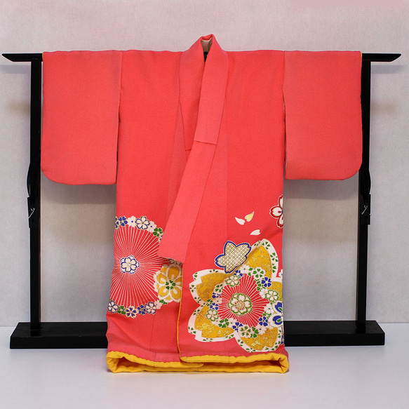 手描き京友禅のミニチュア着物桜模様(絹100%) 6枚目の画像