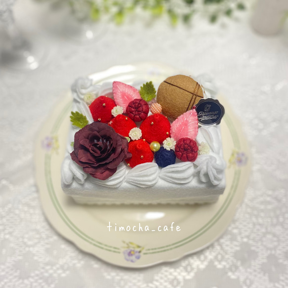 【2色セット】フェルトのケーキ　小物入れ 2枚目の画像