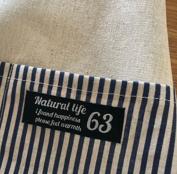 1人で着れる キッズエプロン120  男の子エプロン 女の子 子供エプロン 三角巾　着脱簡単なビックポケット 5枚目の画像