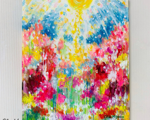 FLOWER-E//キャンバス アクリル絵画 抽象画 インテリア モダン
