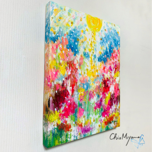 大勧め キラキラ 煌めき 光 抽象画 原画 花 モダン おしゃれ ピンク 絵画