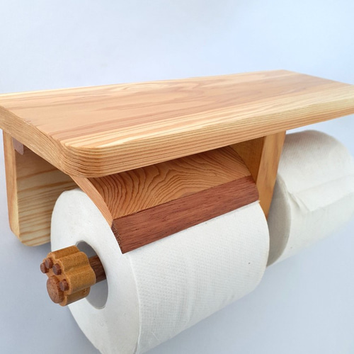 トイレットペーパーホルダー 予備ロール可 2倍巻 左側差し込み