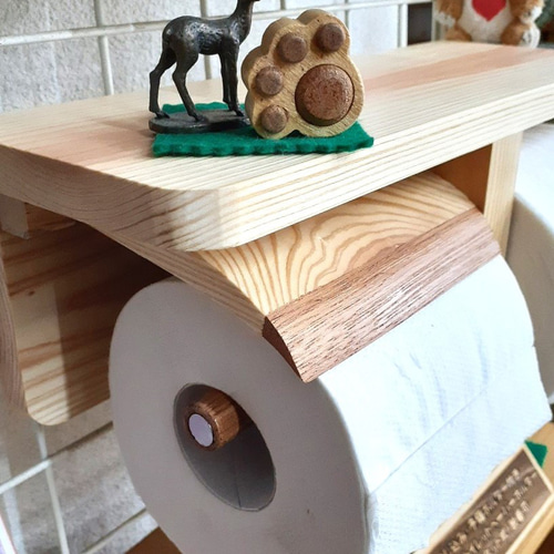 トイレットペーパーホルダー 予備ロール可 2倍巻 左側差し込み