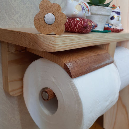 トイレットペーパーホルダー 予備ロール可 2倍巻 左側差し込み