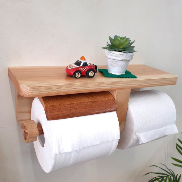 トイレットペーパーホルダー 予備ロール可 2倍巻 左側差し込み