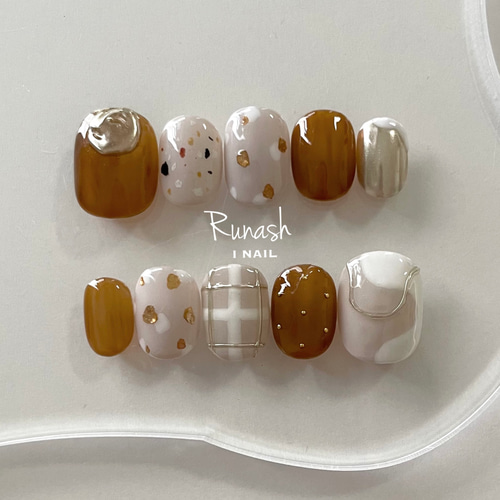 キャラメルニュアンス ネイルチップ キャラメルニュアンス ネイルチップ