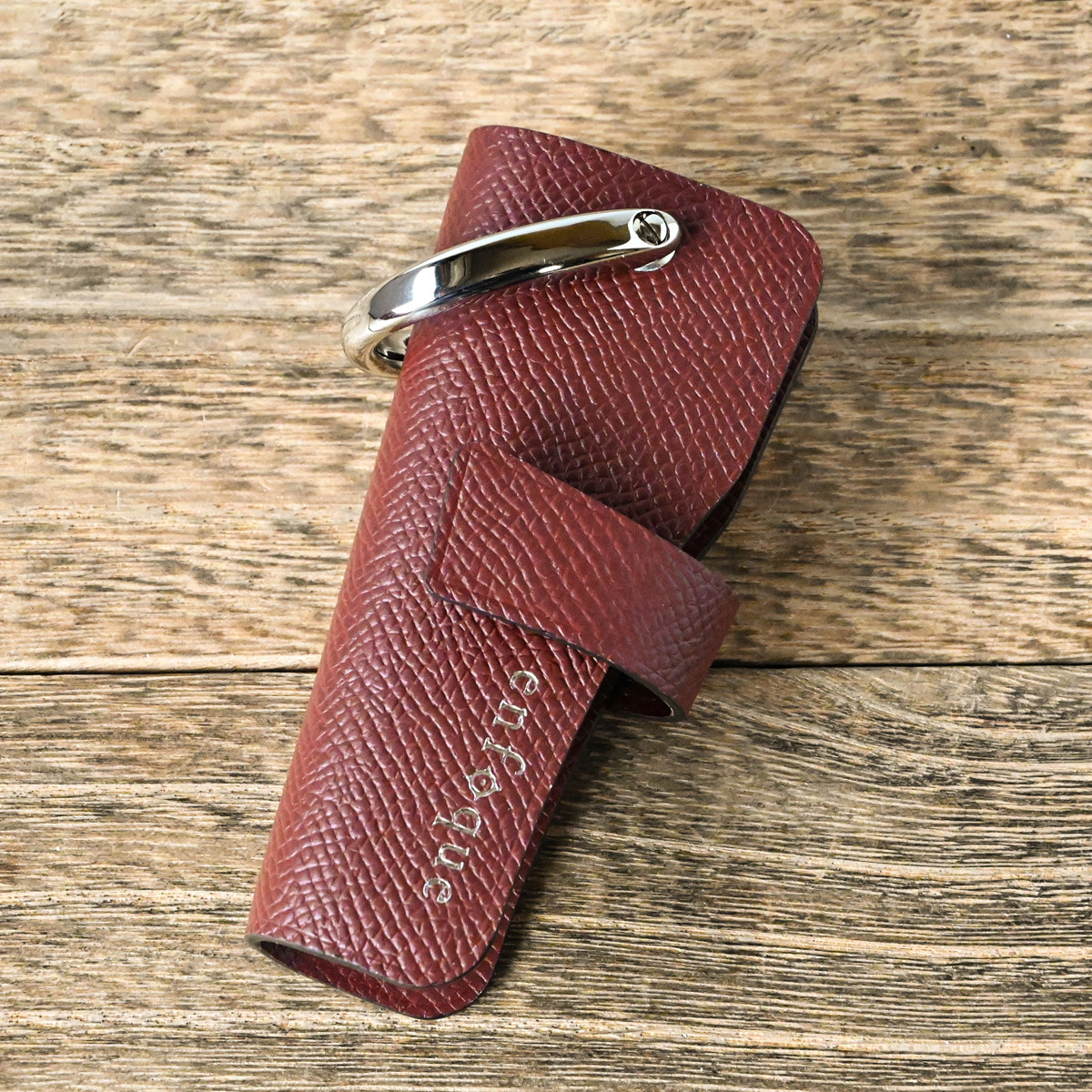 フレンチレザー スリムキーケース【ルージュブリック】