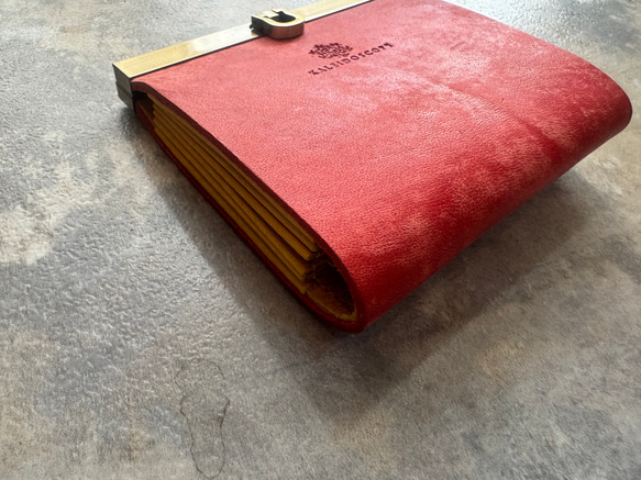【数日内に発送可能】二つ折り財布『avanico-harf』ローズピンク×イエロー 2枚目の画像