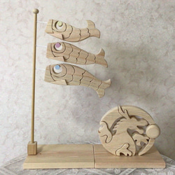 【完売】子供の日　鯉のぼり　鯉の滝登り　竜　木工ハンドメイド 4枚目の画像