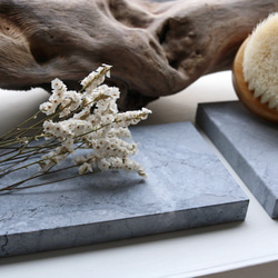 大理石のお皿【cサイズ：188×88mm】 -ブラック／グレイ／ホワイト