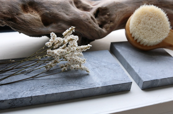 大理石プレート 大理石のお皿【cサイズ：188×88mm】 -ブラック／グレイ／ホワイト