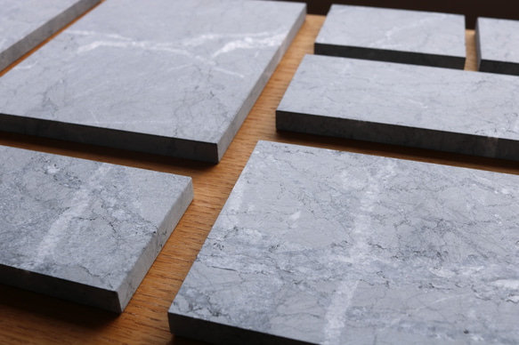 大理石のお皿【cサイズ：188×88mm】　-ブラック／グレイ／ホワイト-　marble plate 大理石プレート 4枚目の画像