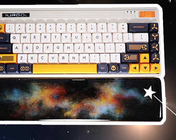 ハンドメイド 銀河 パームレスト 手作り リストレスト 宇宙 アームレスト レジンアート キーボード PC アクセサリー 4枚目の画像