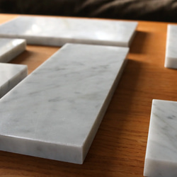大理石のお皿【fサイズ：238×138mm】　-ブラック／グレイ／ホワイト-　marble plate 大理石プレート 4枚目の画像