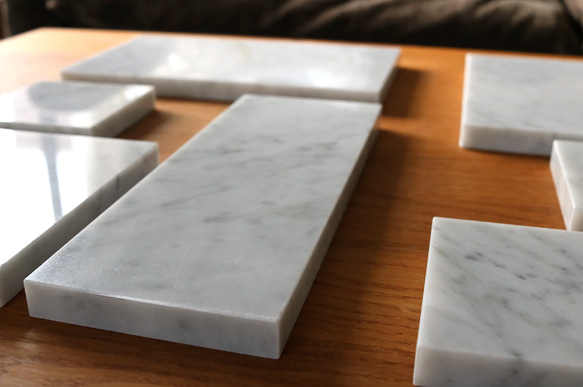 大理石のお皿【fサイズ：238×138mm】　-ブラック／グレイ／ホワイト-　marble plate 大理石プレート 4枚目の画像