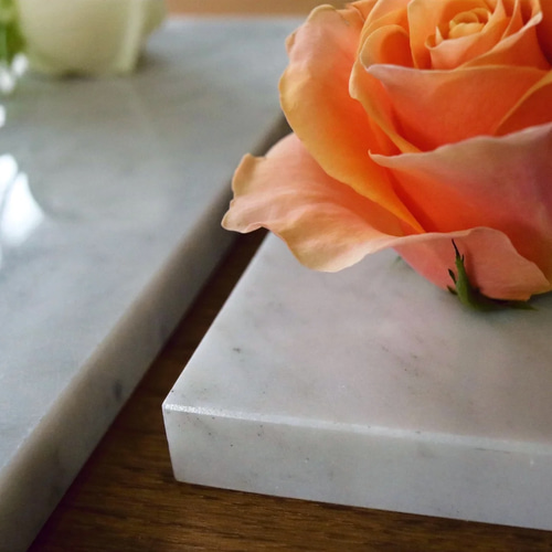 大理石のお皿【gサイズ：116×88mm】 -ブラック／グレイ／ホワイト