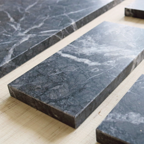 大理石のお皿【hサイズ：388×388mm】 -ブラック／グレイ／ホワイト