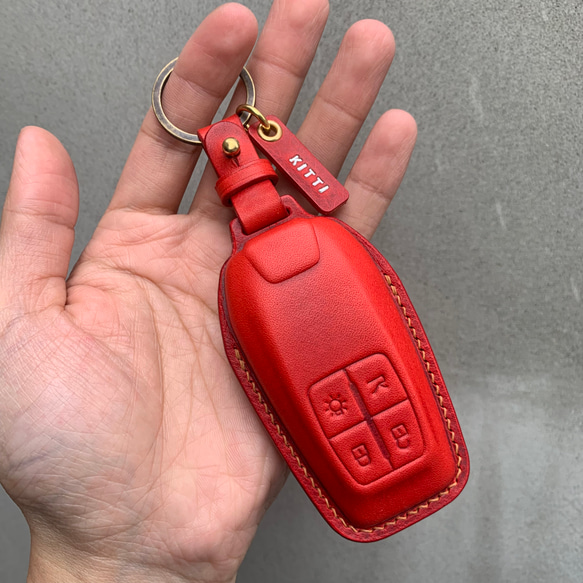 Ferrari Wax leather レザーキースーツ キーケース 革製品 スマートキーケース 名入れ 第2張的照片