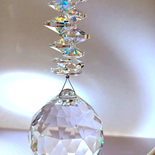 50mmスタンド型 スワロフスキーオーロラ ハートサンキャッチャー サン