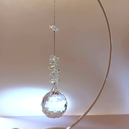 50mmスタンド型 スワロフスキーオーロラ ハートサンキャッチャー サン