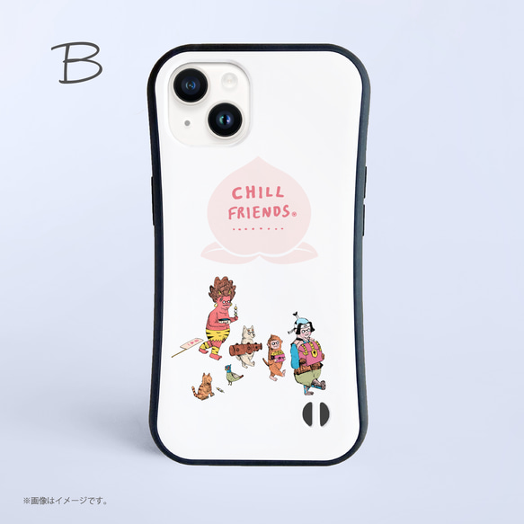 「CHILL FRIENDS 帰りの桃太郎たち。」耐衝撃グリップiPhoneケース 5枚目の画像