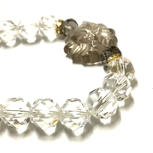 【完売】  一点物☆瑞獣の護り石 ヒーリングストーン 天然石 スモーキー アクセサリー