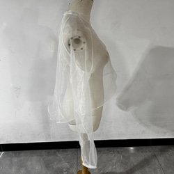 上質オーガンジー ウエディングドレス中に入れるインナーブラウス　ボレロ トップスのみ 4枚目の画像