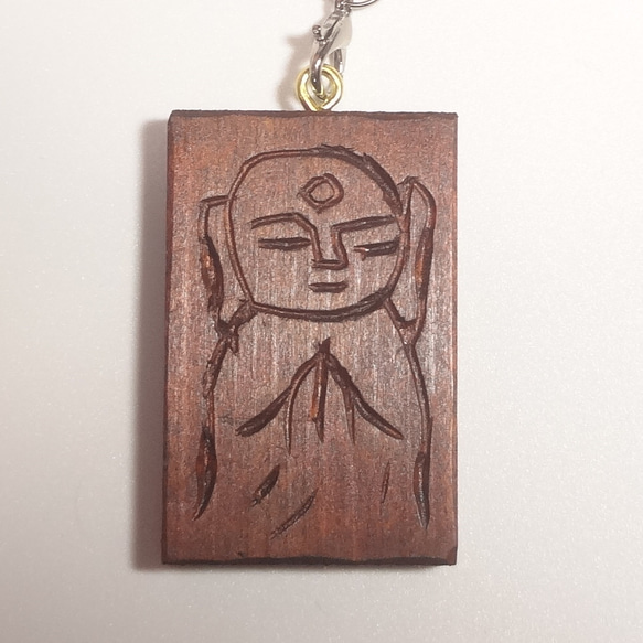 木彫刻 小さな仏像 『 地蔵菩薩 』 レリーフ オリジナル ハンドメイド