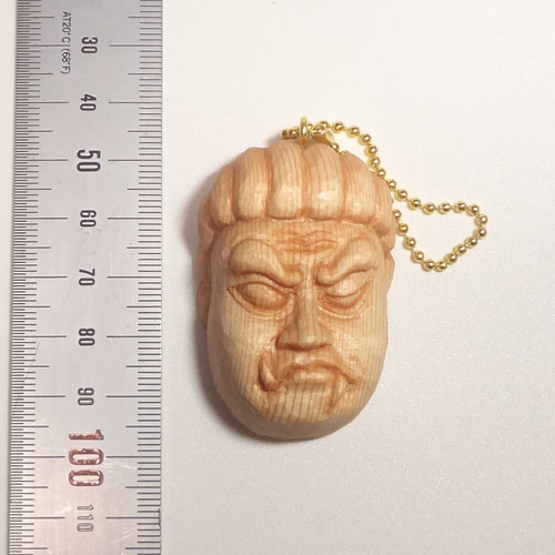 木彫刻 小さな仏像 『 不動明王 仏頭 』 オリジナル ハンドメイド