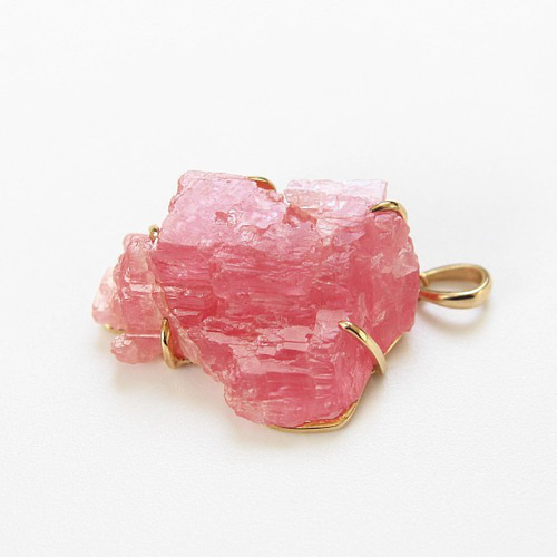 k18ロードクロサイトペンダント鑑別付きNO24-421 RHODOCHROSITE