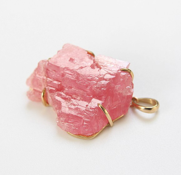 天然無処理　氷種　インカローズ ネックレス　k18 No2388 天然無処理 氷種 インカローズ ネックレス k18 No2388