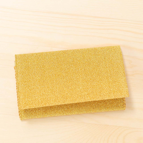 金箔の本金糸 名刺入れ 日本製 京都 伝統工芸 西陣織 綴 経糸絹/緯糸本金 西陣織