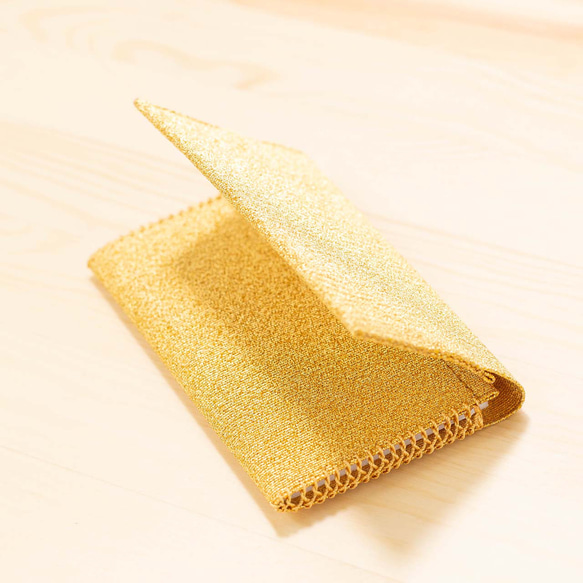 金箔の本金糸 名刺入れ 日本製 京都 伝統工芸 西陣織 綴 経糸絹/緯糸本金 西陣織